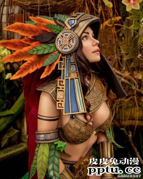 俄妹COS赛博朋克版特莉丝 会发光的女术士