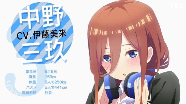 「五等分的新娘∬」中野三玖角色PV公开-皮皮兔动漫