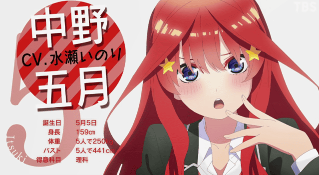 TV动画「五等分的新娘∬」中野五月角色PV公开-皮皮兔动漫