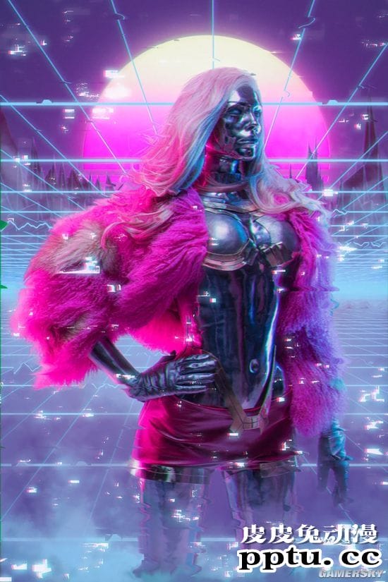 俄妹COS《赛博朋克2077》女歌星Lizzy Wizzy 金属光泽的性感