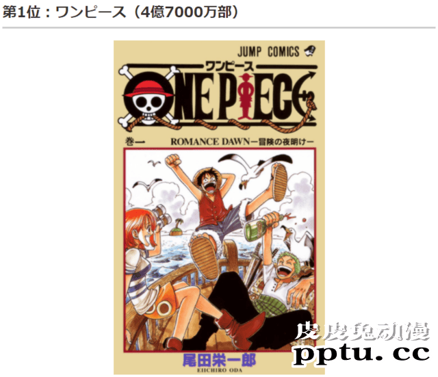 日本历代漫画总销量榜排名出炉 鬼灭第8柯南第5