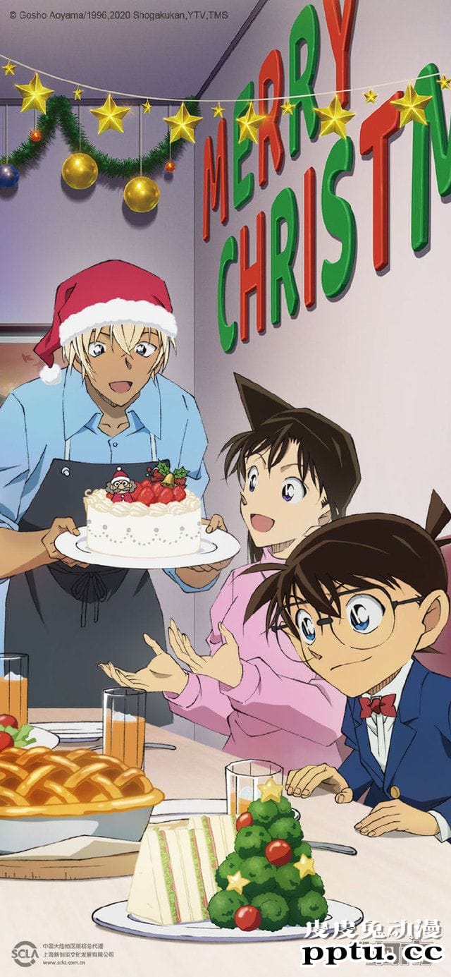 「名侦探柯南」官方公开圣诞节贺图-皮皮兔动漫