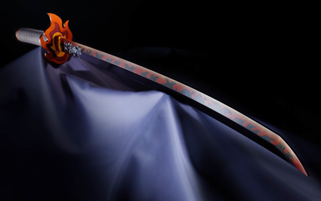 「鬼灭之刃」杏寿郎日轮刀全比例模型公开-皮皮兔动漫