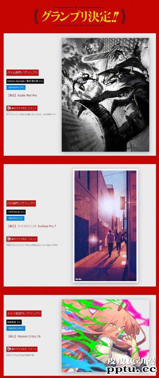 JUMP官方「电锯人插图大赛」获奖作品一览-皮皮兔动漫