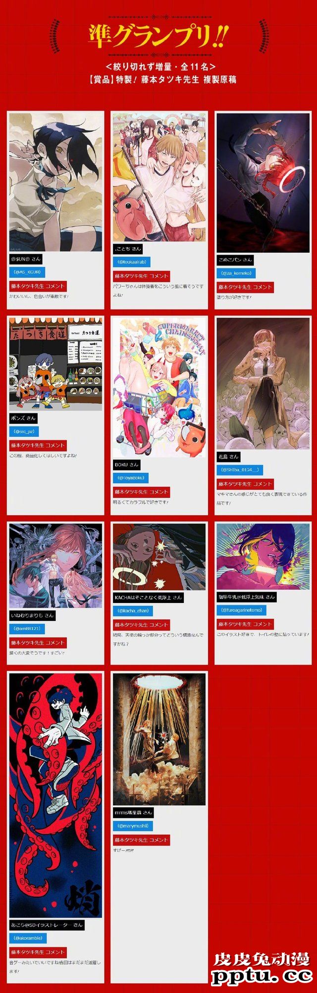 JUMP官方「电锯人插图大赛」获奖作品一览