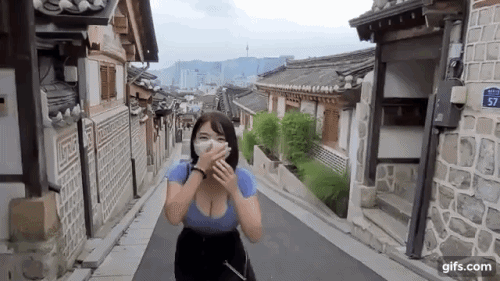 肉眼可见的波涛汹涌 韩国主播旅游视频亮点过大