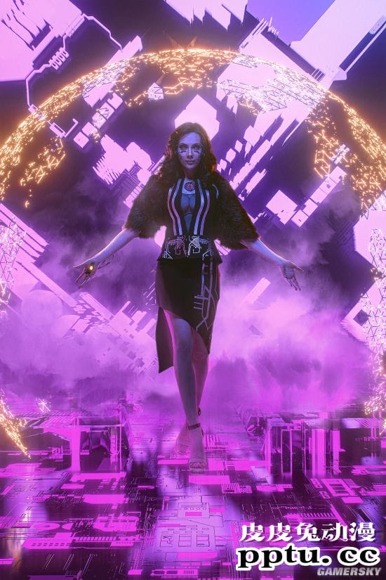 俄妹COS《赛博朋克2077》版巫师角色 性感御姐特莉丝-皮皮兔动漫