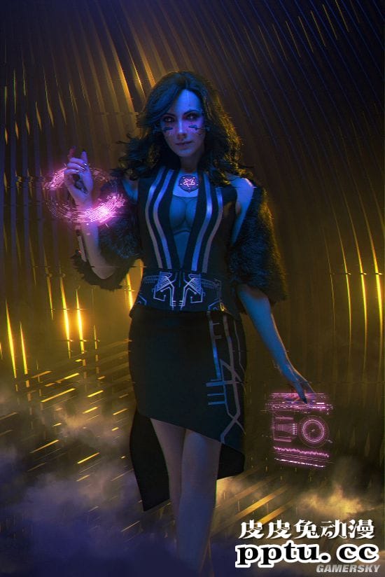 俄妹COS《赛博朋克2077》版巫师角色 性感御姐特莉丝