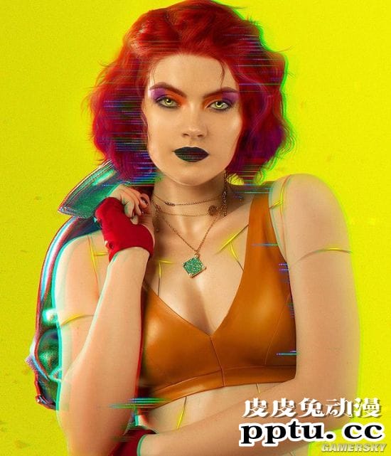 俄妹COS《赛博朋克2077》版巫师角色 性感御姐特莉丝