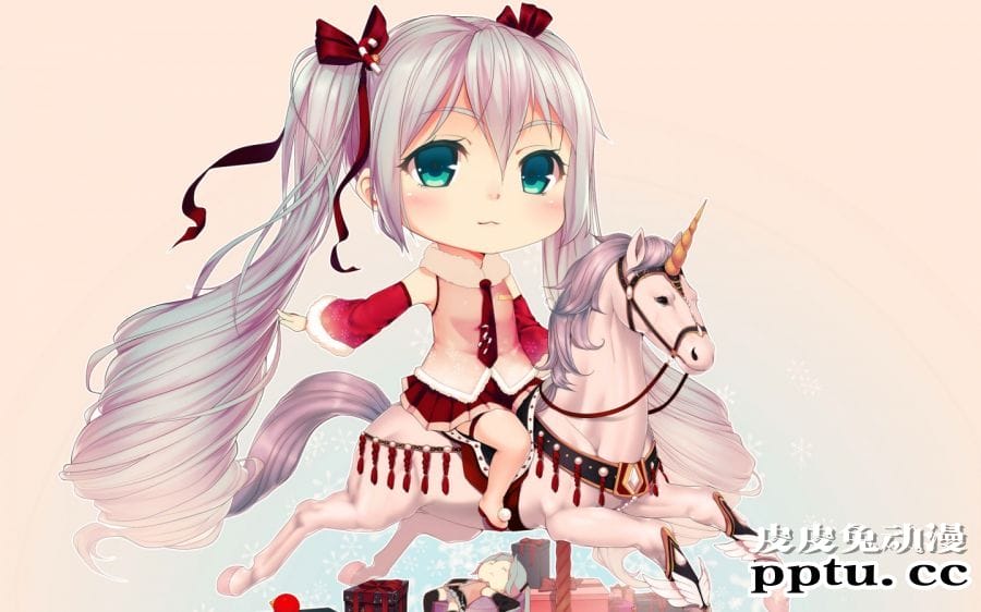 动漫美少女新年贺图-皮皮兔动漫