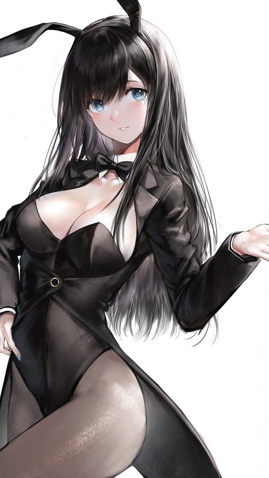 手绘简约性感动漫美女插画