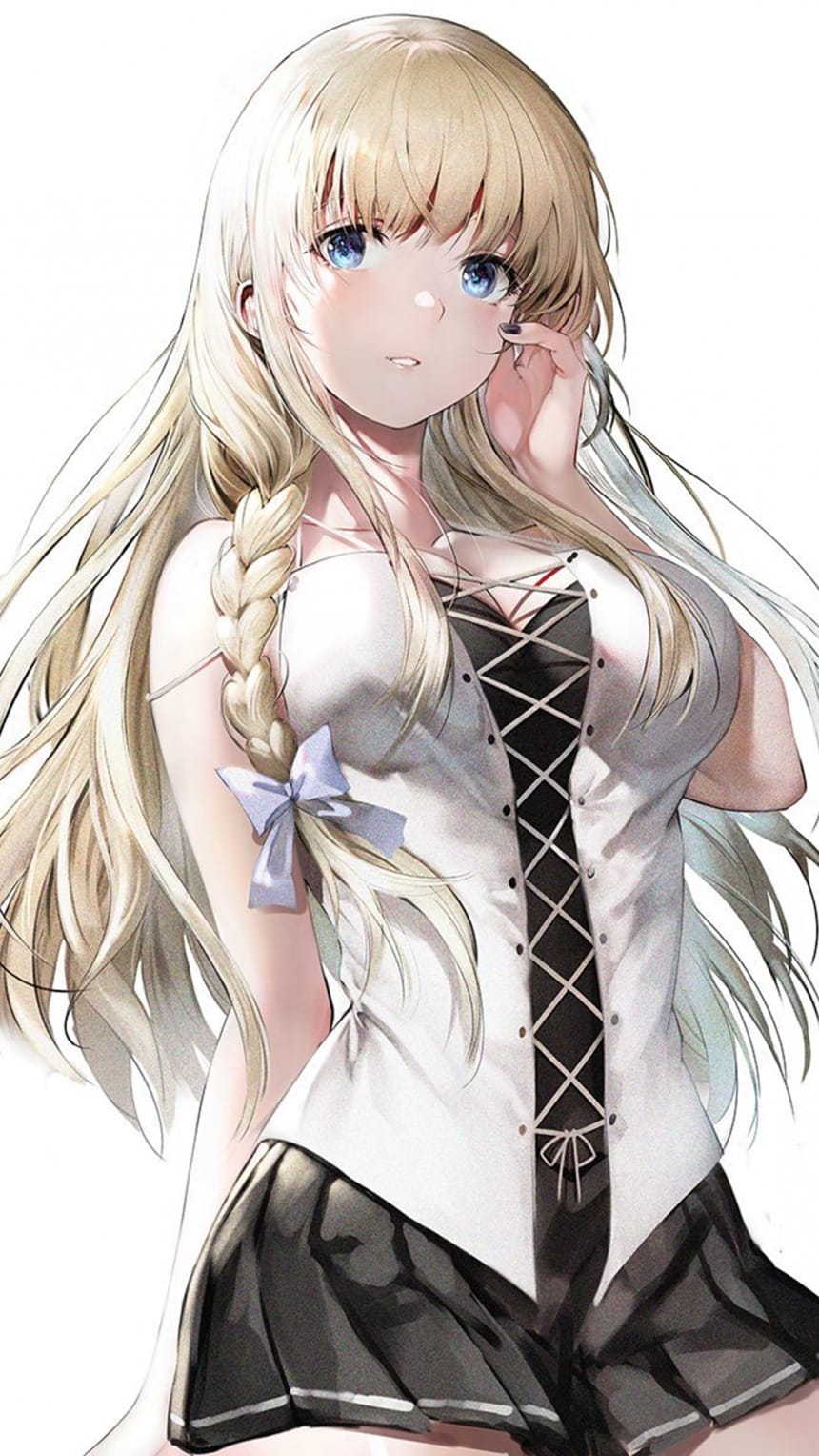 手绘简约性感动漫美女插画