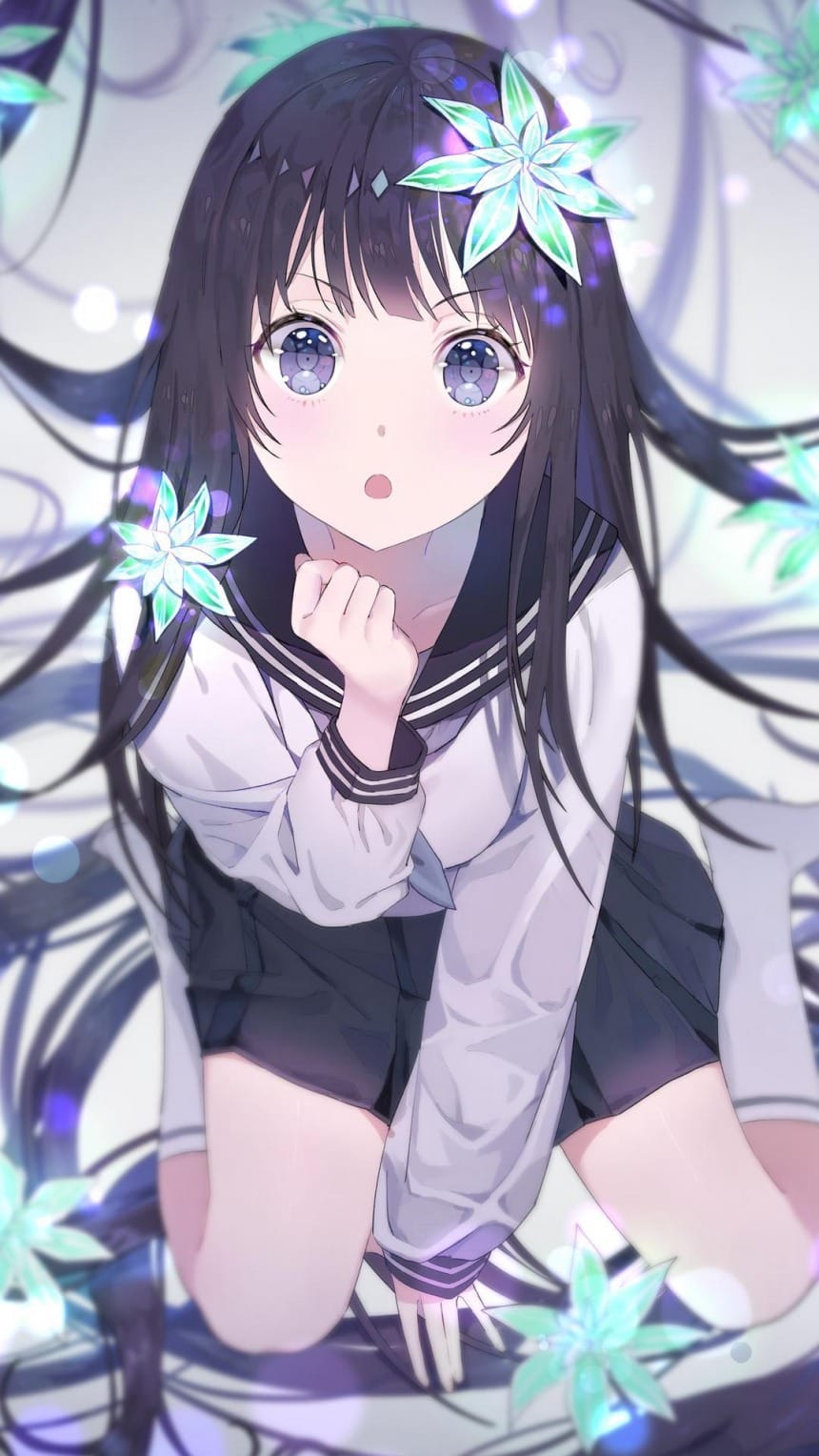 可爱动漫精致少女唯美插画