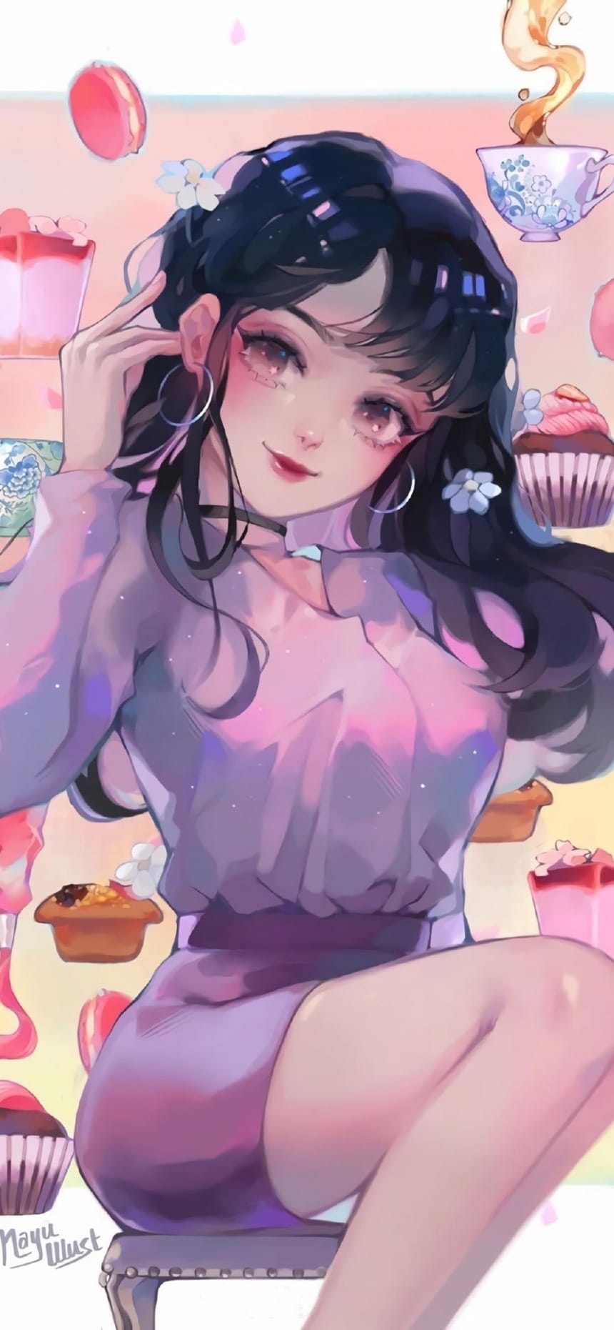 甜美女生手绘美图