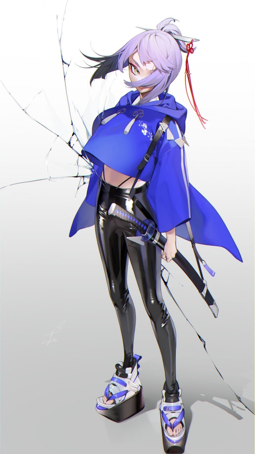 可爱又性感得二次元美女插画