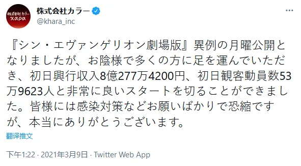 「新世纪福音战士 剧场版:│▌」首日票房破8亿-皮皮兔动漫