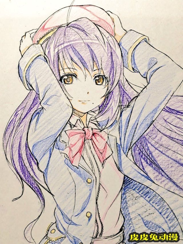 「LoveLive!」角色设计公开11年前园田海未未确定版角色绘图-皮皮兔动漫