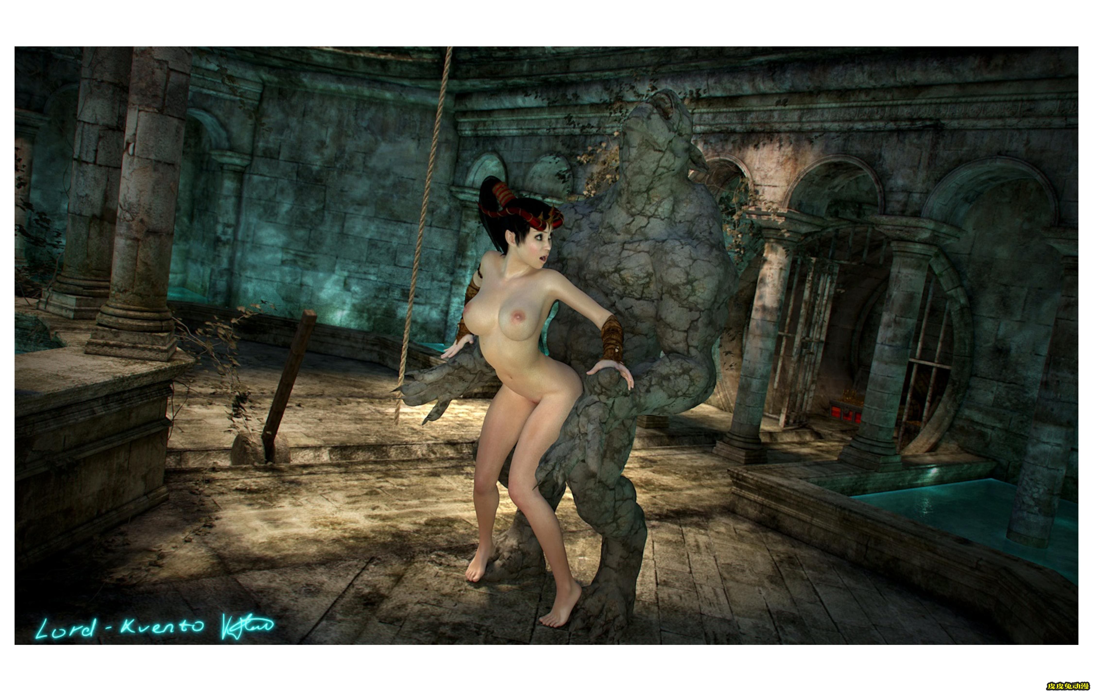 [中文] [3D全彩] 英文~地牢里的冒险(Adventure In The Dungeon)[54P]