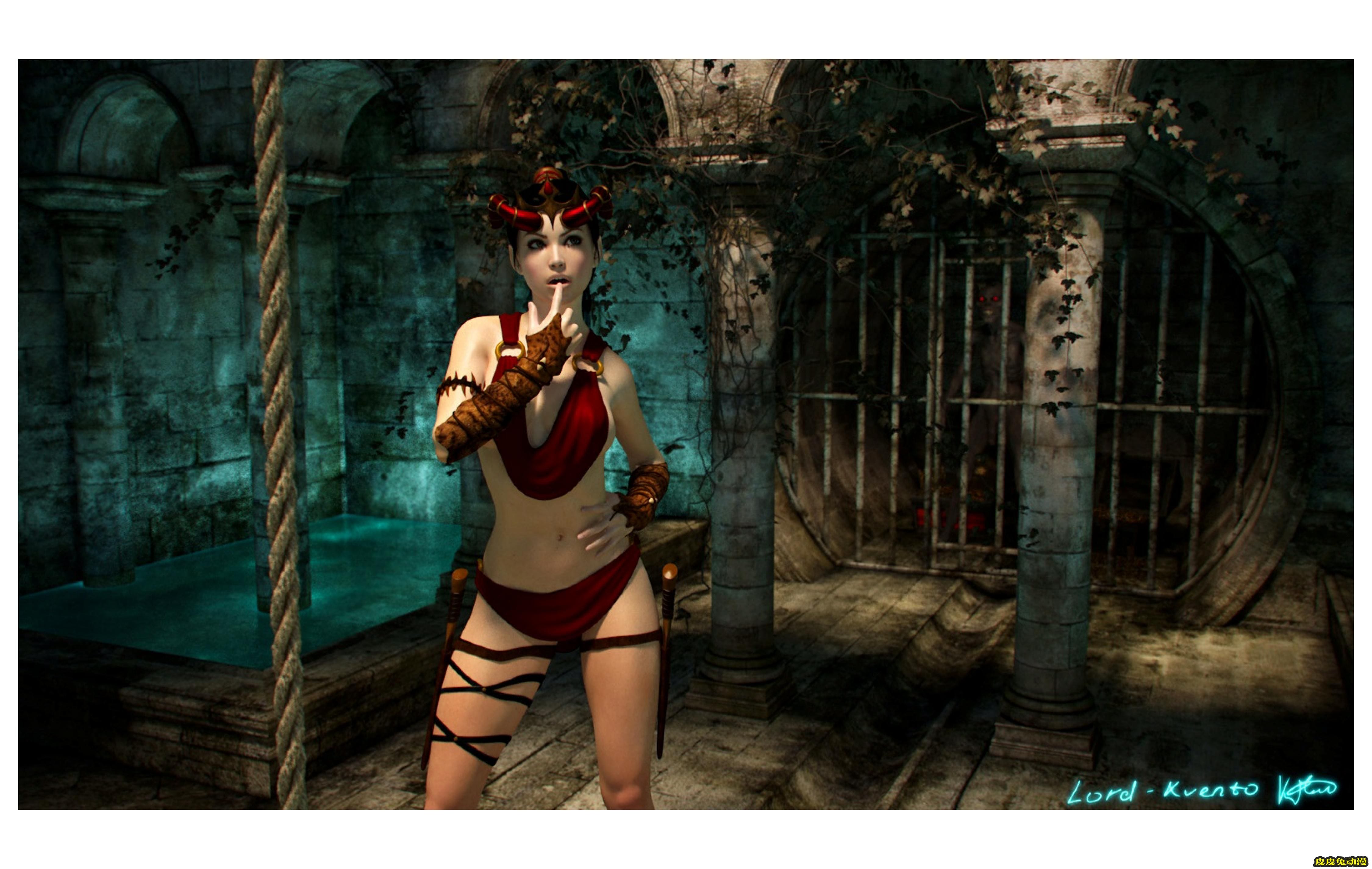 [中文] [3D全彩] 英文~地牢里的冒险(Adventure In The Dungeon)[54P]