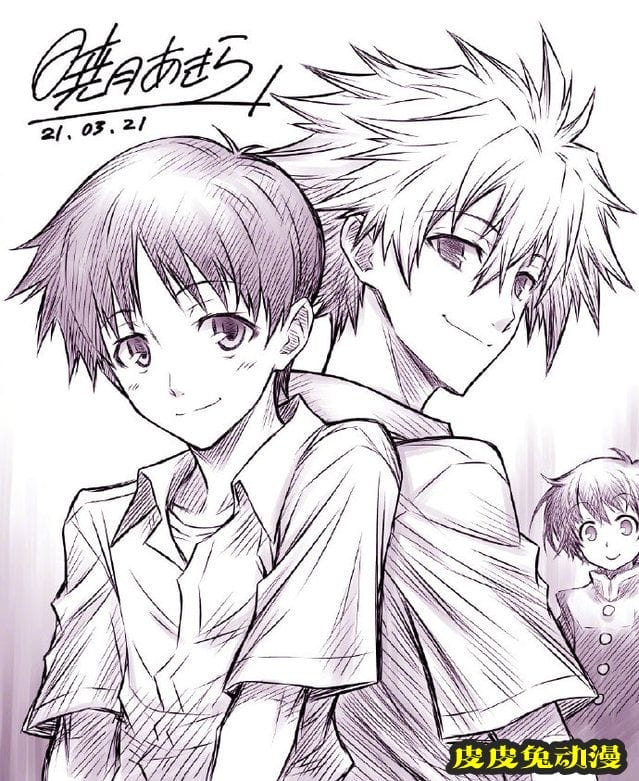 晓月明「新世纪福音战士」碇真嗣&渚薰新绘公开-皮皮兔动漫