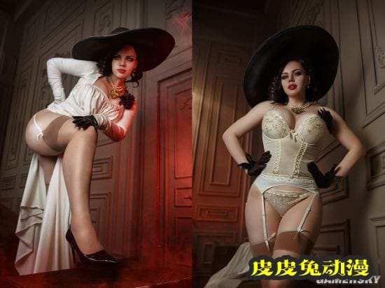 俄妹COS《生化危机8》吸血鬼女儿 性感黑丝超还原