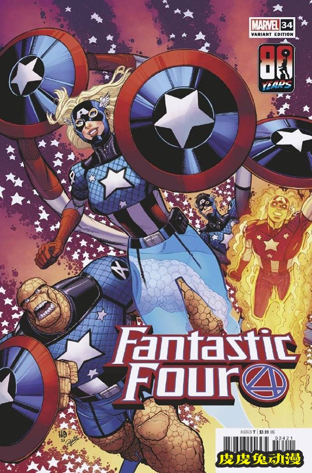 漫威漫画公开「美国队长」诞辰80周年纪念变体封面