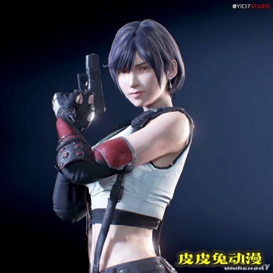 网友制作短发蒂法形象引官方点赞 二创绘制角色超可爱