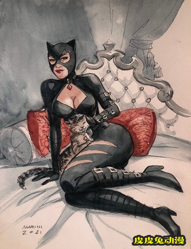 知名画师绘制「猫女」人物图公开-皮皮兔动漫