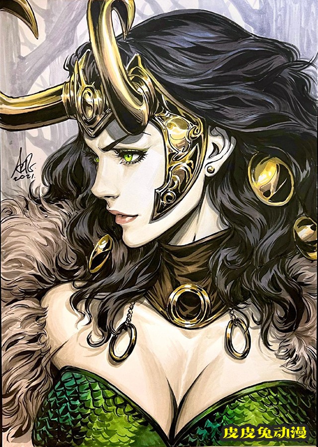 知名画师老刘绘制「雷神」女洛基人物图公开-皮皮兔动漫