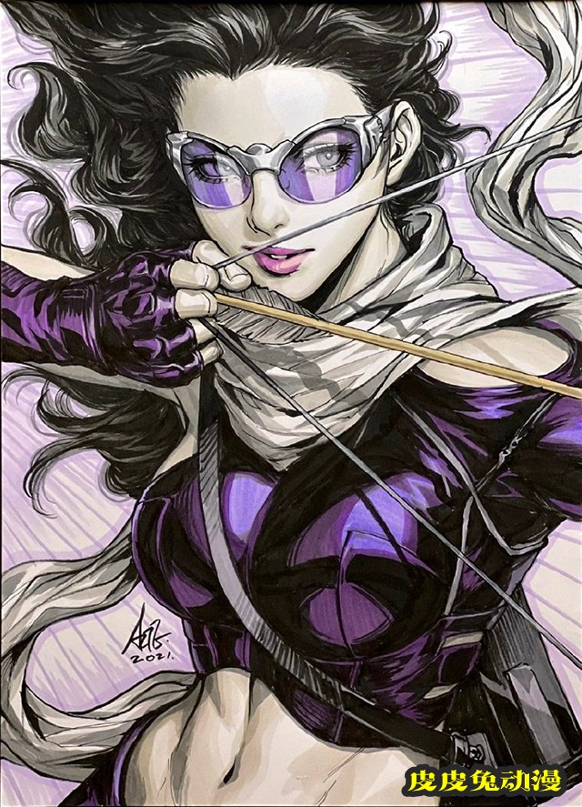 知名画师老刘绘制「鹰眼」凯特&middot;毕肖普人物图公开-皮皮兔动漫