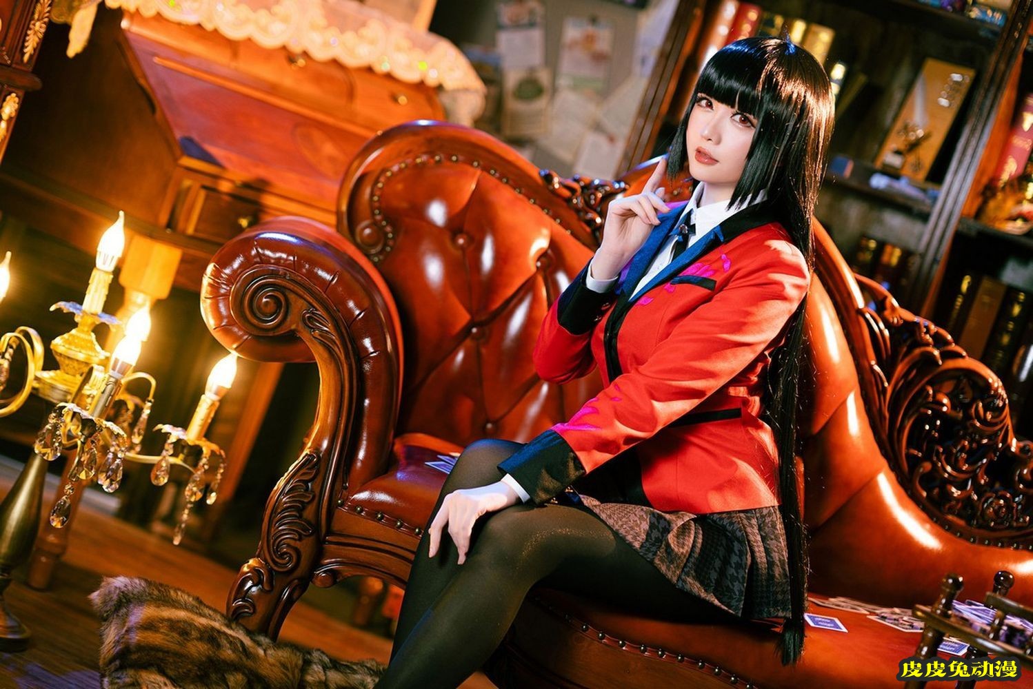 Coser小姐姐星之迟迟黑丝制服装扮狂赌之渊蛇喰梦子私房套图-皮皮兔动漫