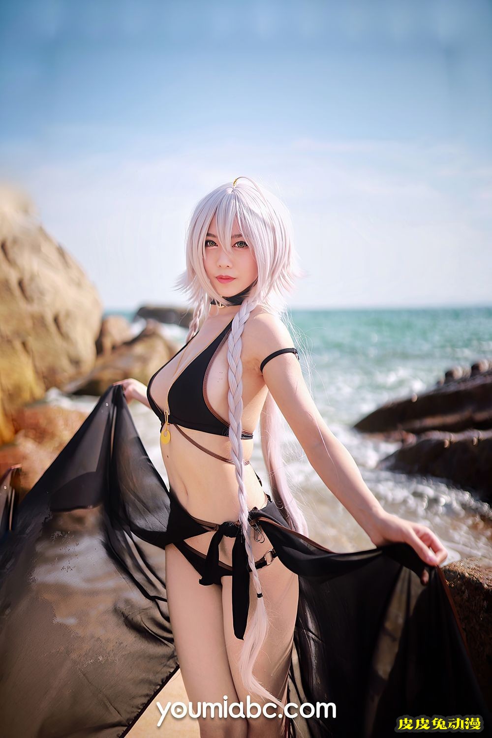 YOUMI尤美模特抖娘利世黑色泳装Fate-Grand-Order黑贞德-皮皮兔动漫