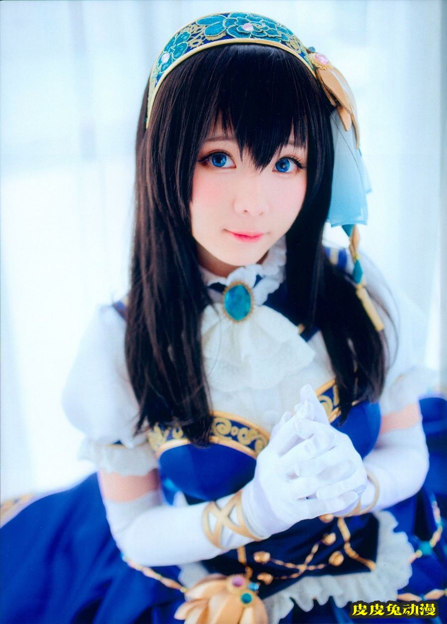 微博妹纸霜月shimo粉色连身裙+白色婚纱裙+蕾丝吊袜COS写真