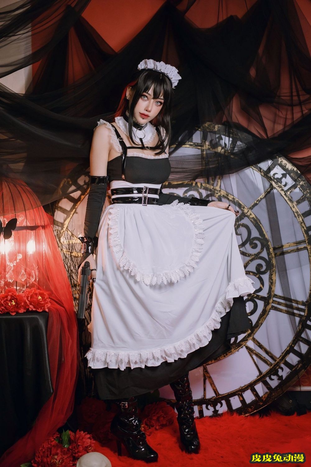 日本性感萝莉Byorul黑丝网袜女仆装束女武士主题性感写真-皮皮兔动漫