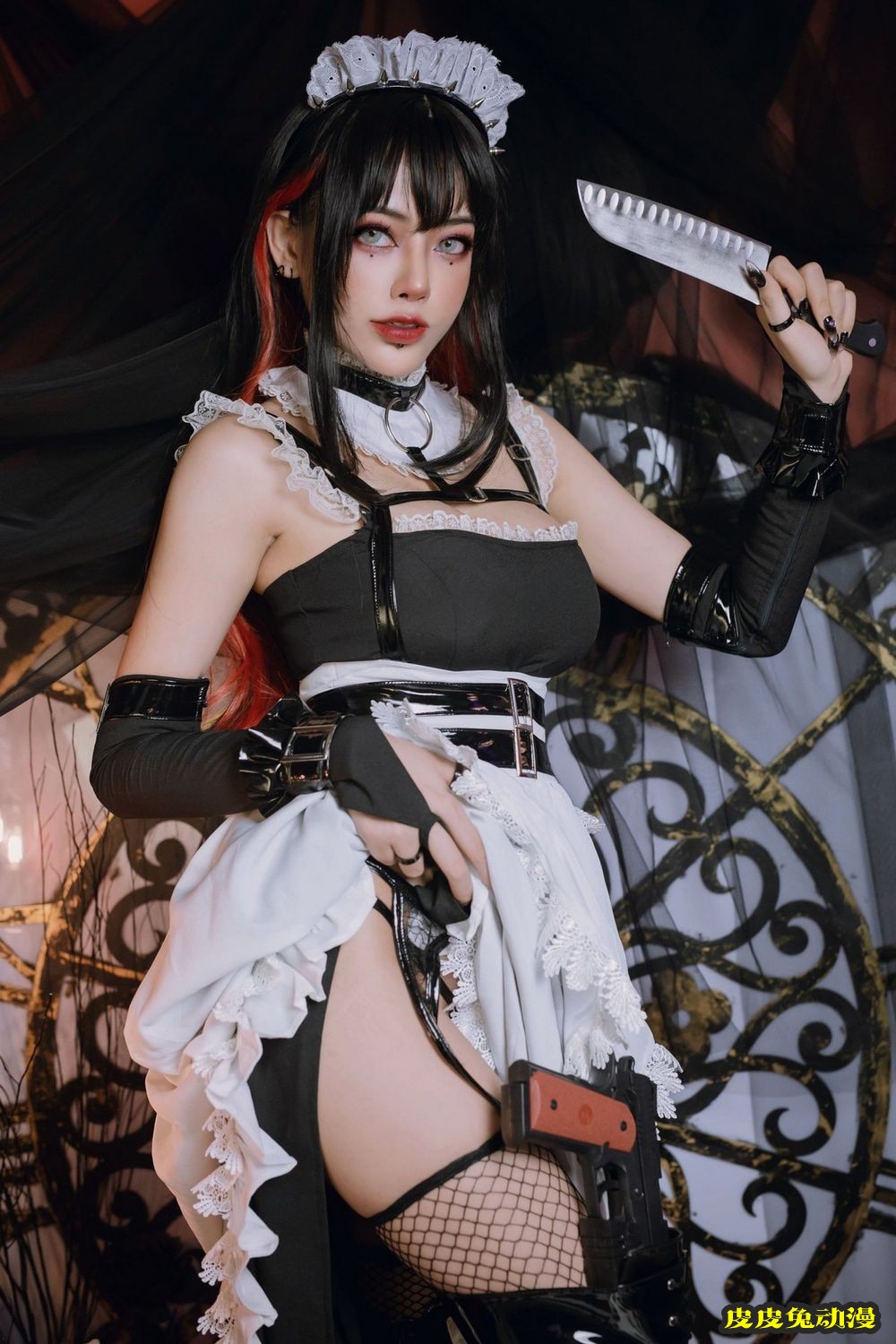 日本性感萝莉Byorul黑丝网袜女仆装束女武士主题性感写真