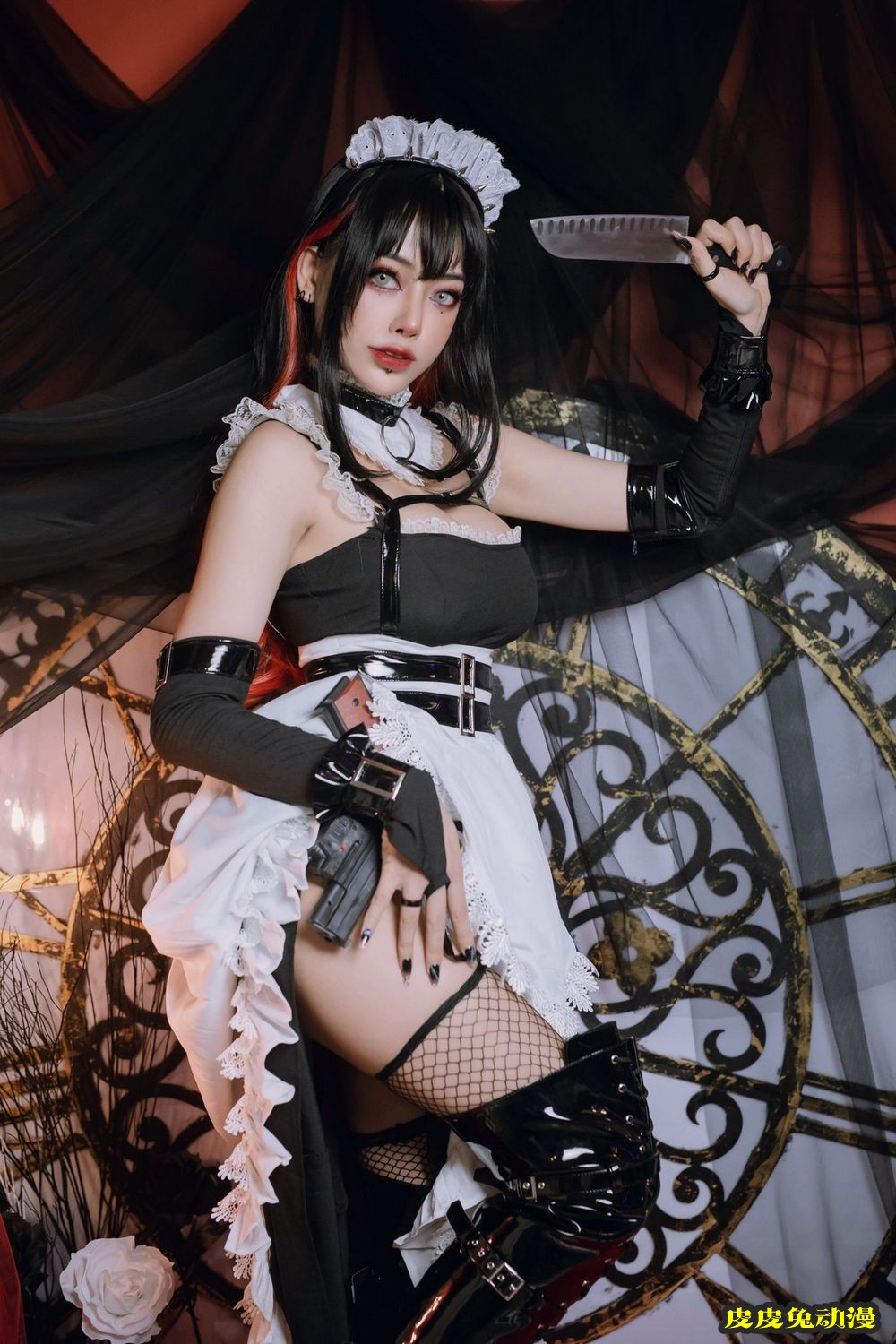 日本性感萝莉Byorul黑丝网袜女仆装束女武士主题性感写真