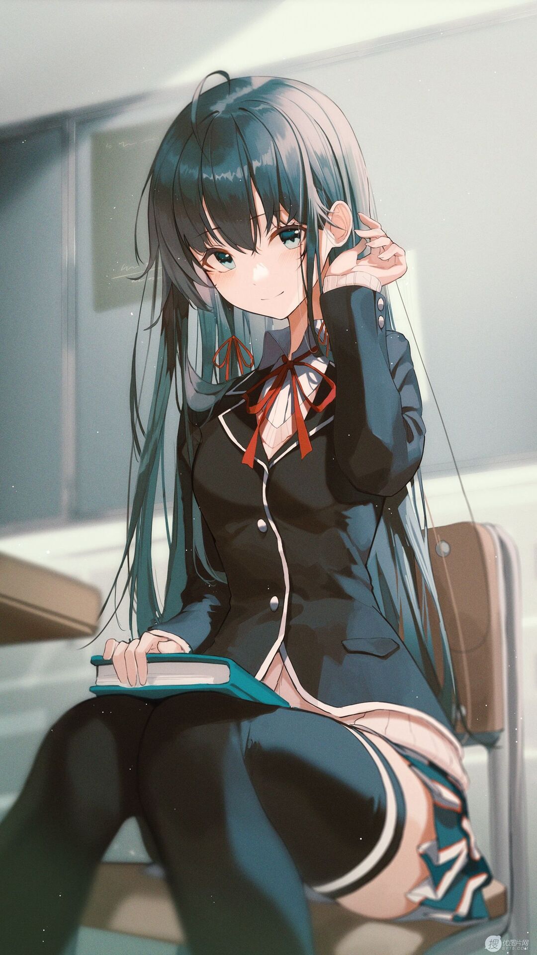 雪之下雪乃，《我的青春恋爱喜剧果然有问题》人物雪之下雪乃丝袜手机壁纸-皮皮兔动漫