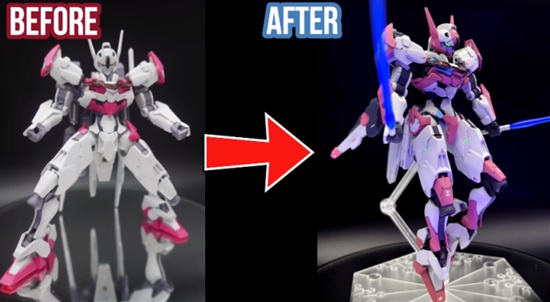 日本写真女星东云海拼《水星魔女》魔灵高达 还自制了涂装