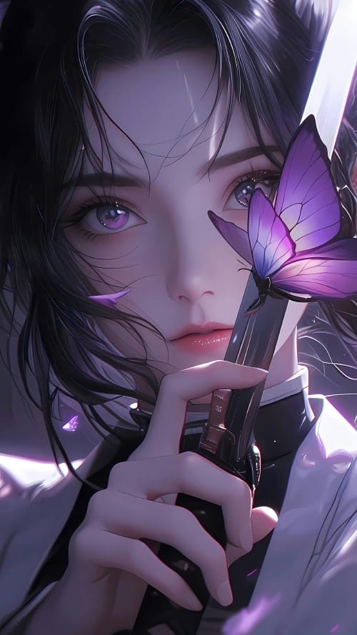 鬼灭之刃蝴蝶忍精美手机壁纸-皮皮兔动漫