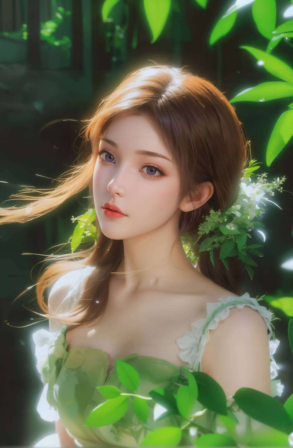 云韵壁纸图片动漫版：AI绘画国漫女主高清AI人物表情素材护眼电脑艺术壁纸