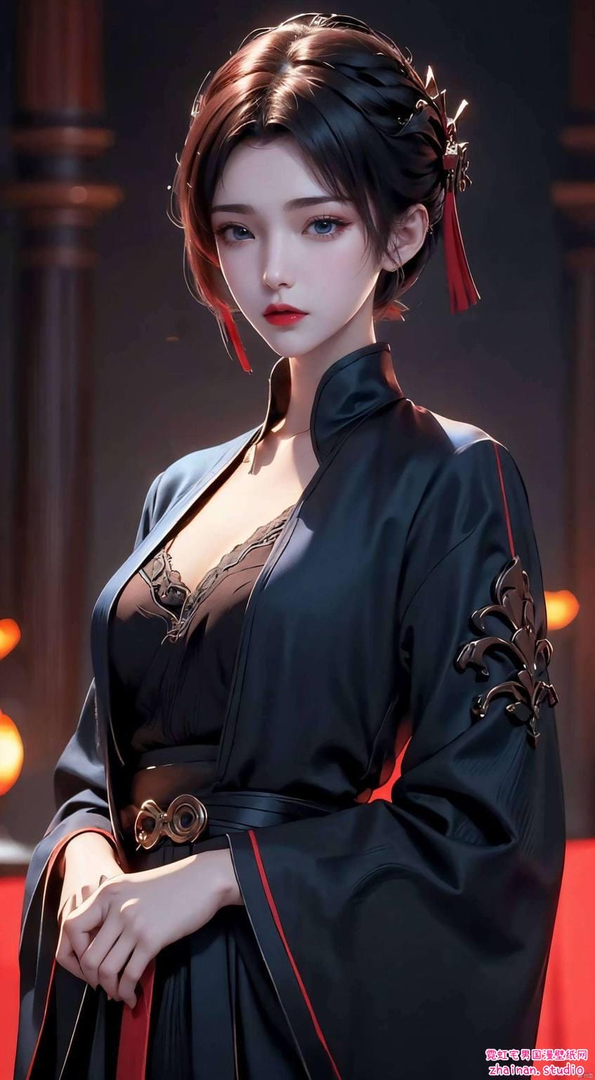 云韵壁纸图片动漫版：AI绘画国漫女主高清AI人物表情素材护眼电脑艺术壁纸