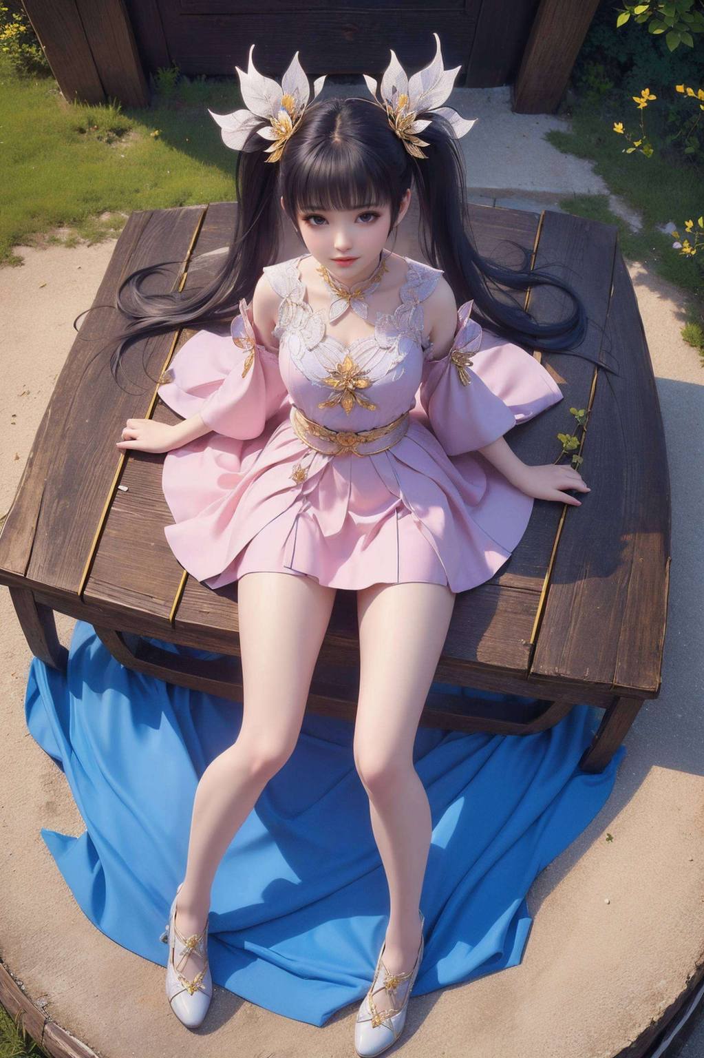 免费紫妍壁纸：ai绘画角色体态素材完美像素ipad桌面背景