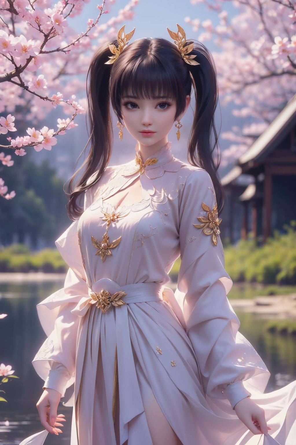 免费紫妍壁纸：ai绘画角色体态素材完美像素ipad桌面背景