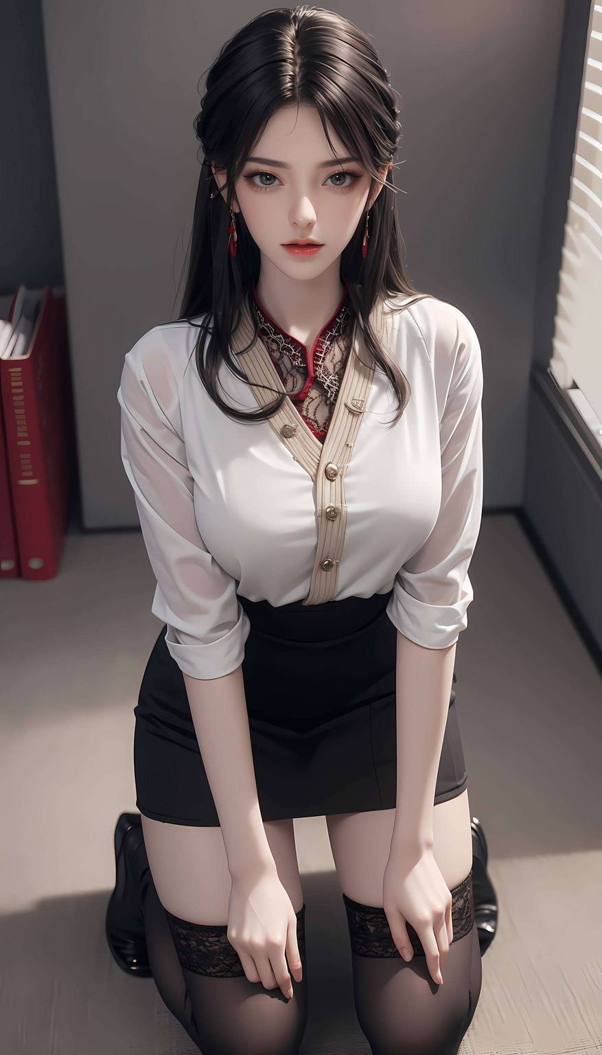 星空壁纸火灵儿：ai绘画国漫女主特写游戏壁纸电脑桌面背景