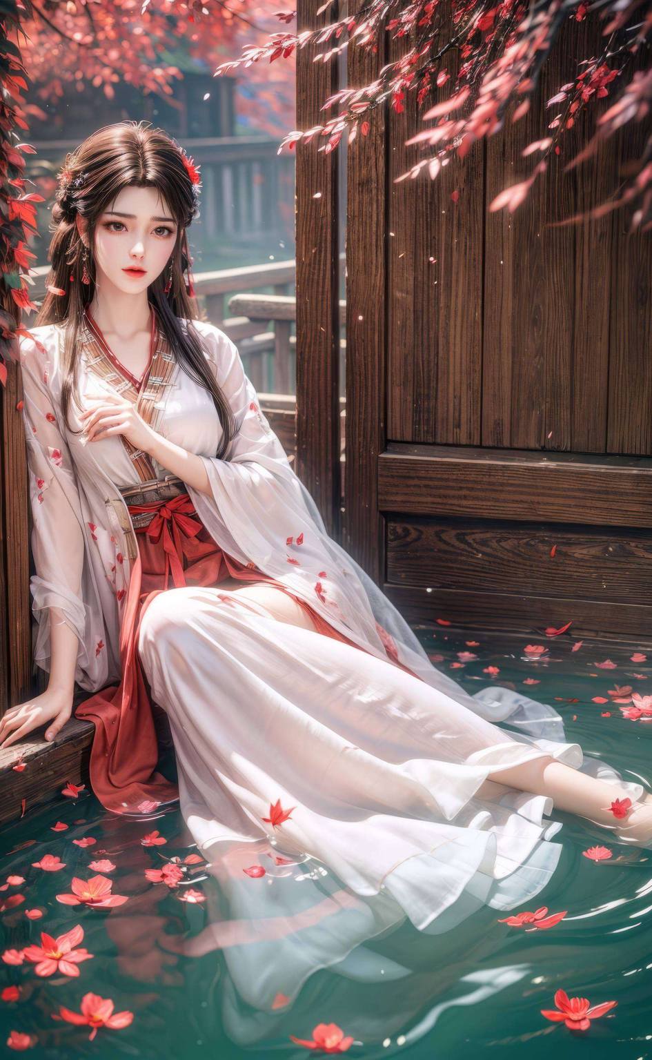 星空壁纸火灵儿：ai绘画国漫女主特写游戏壁纸电脑桌面背景