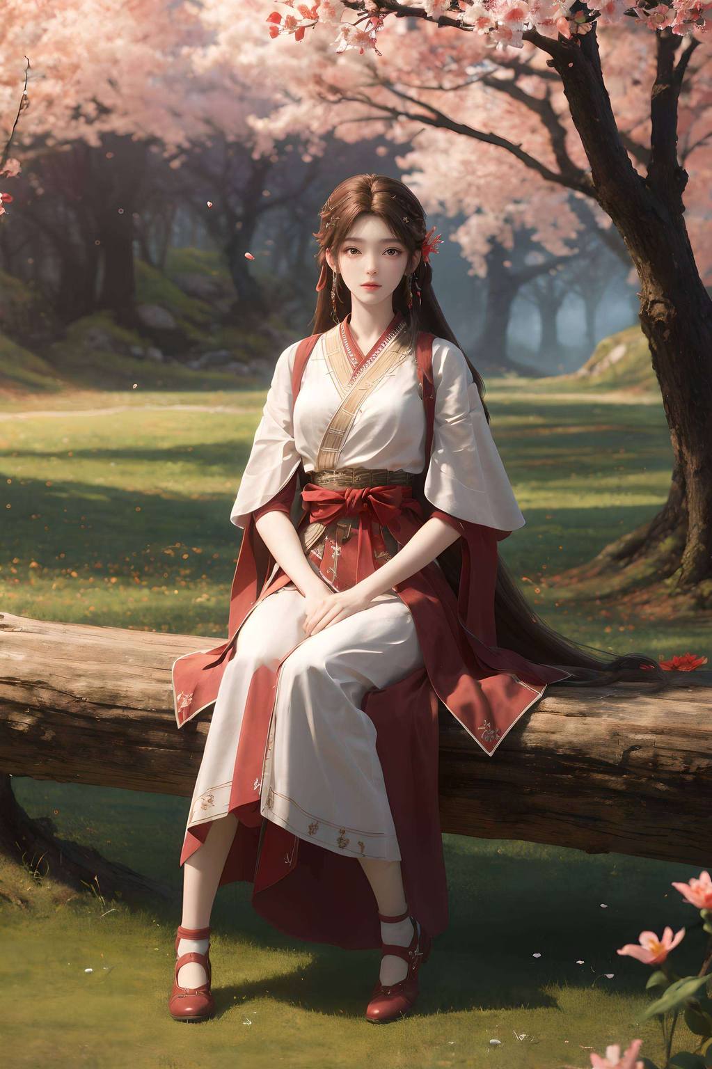 星空壁纸火灵儿：ai绘画国漫女主特写游戏壁纸电脑桌面背景