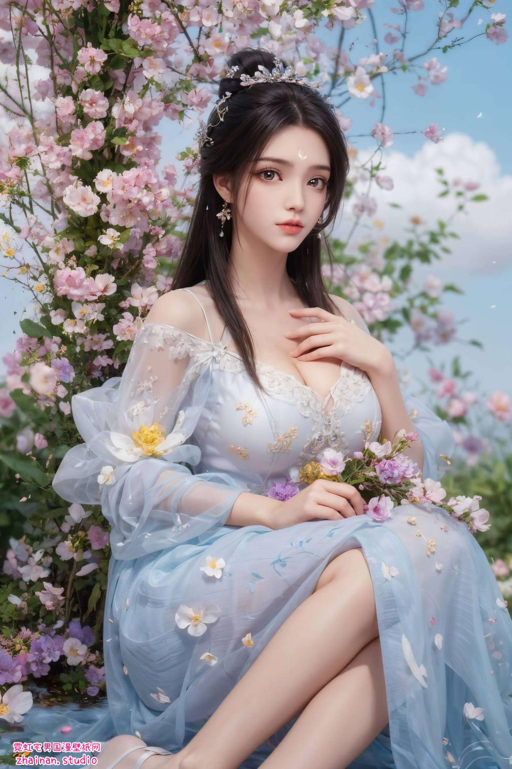 诛仙陆雪琪端游壁纸：AI绘画角色pose素材精细角色电脑炫彩壁纸