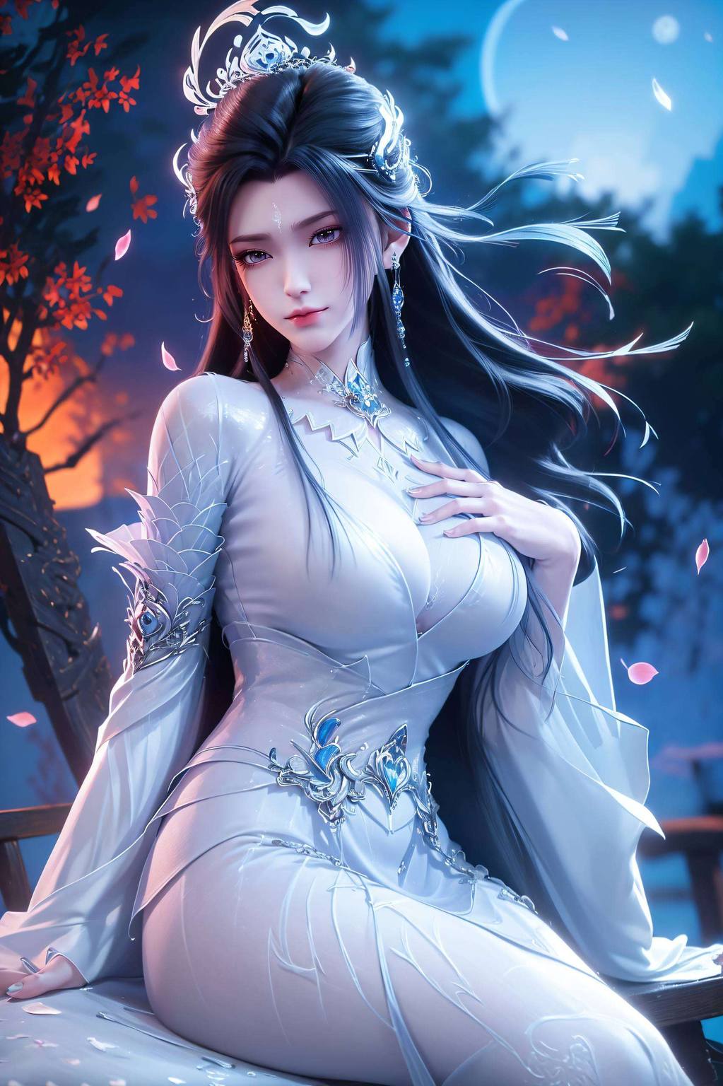 诛仙陆雪琪端游壁纸：AI绘画角色pose素材精细角色电脑炫彩壁纸