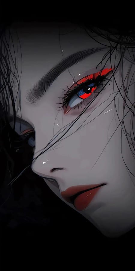 动漫2K手机壁纸:神秘冷艳的眼眸魅力