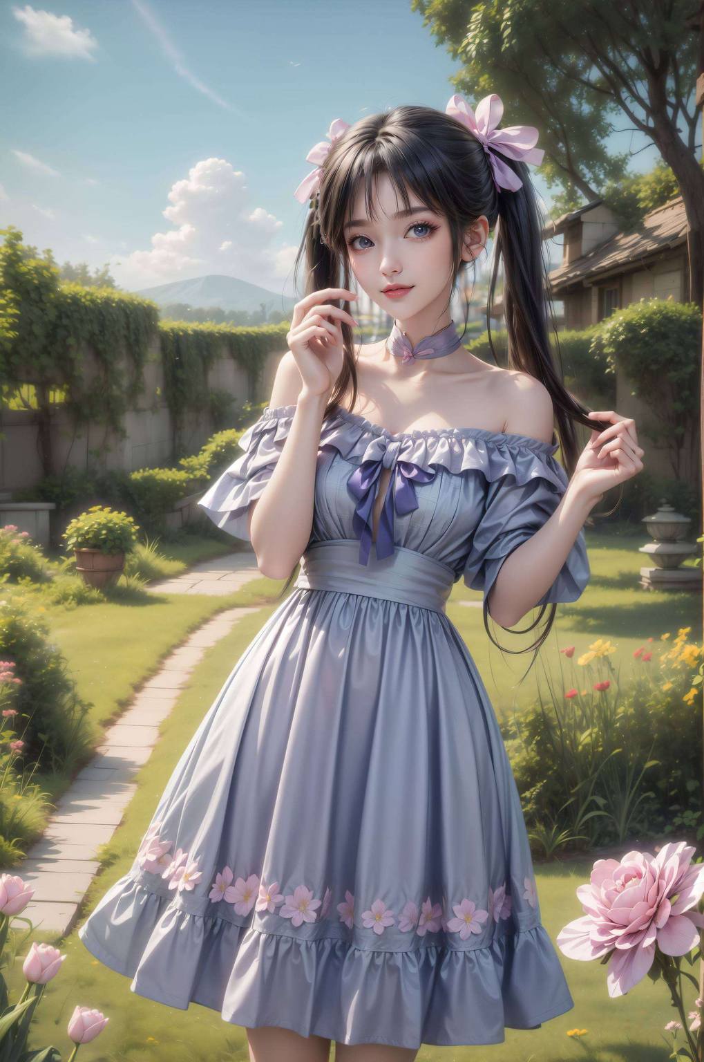 赵丽颖碧瑶高清壁纸：精美AI绘画国漫女主完美像素Win10粉色主题